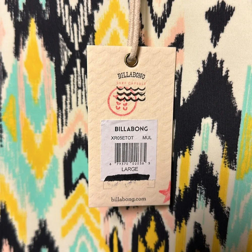 Billabong Totally 80’s Long Sleeve Rashguard Multicolor Size Large - Picture 6 of 8